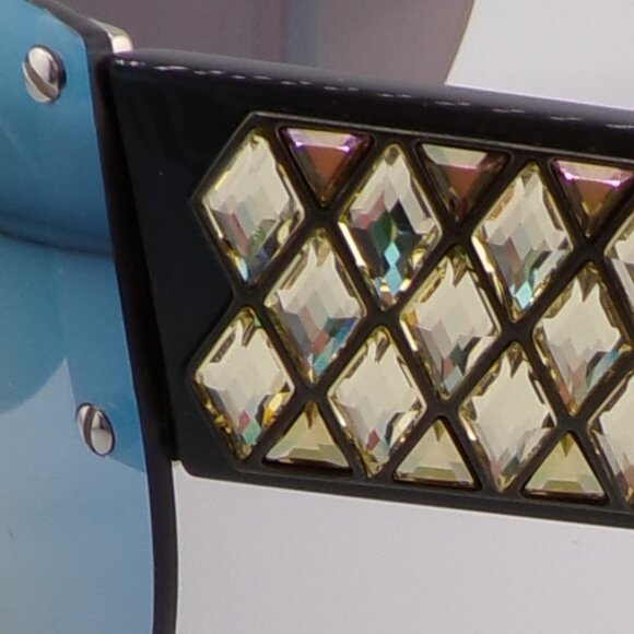 Swarovski Crystal Detail Mirrored Rimless Shield, Lightweight Wraparound SK0364 main image 14